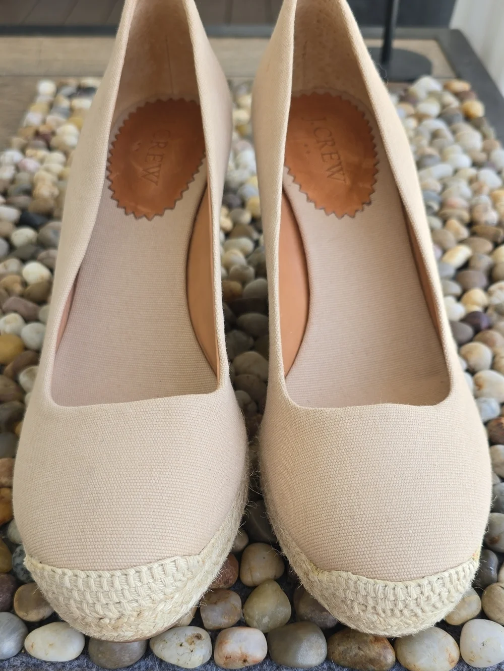 NWOT J. Crew Canvas Espadrille Wedges Size 8